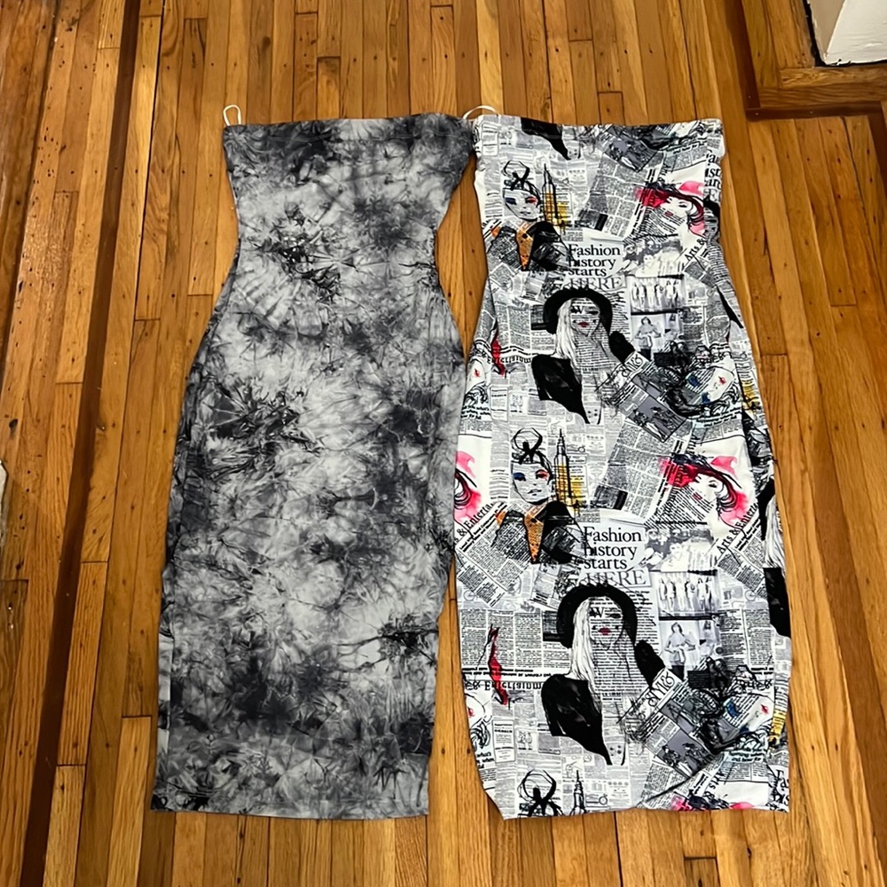 Women’s NWOT Lot of 2 Fashion Nova Tube Strapless Dresses Size Small